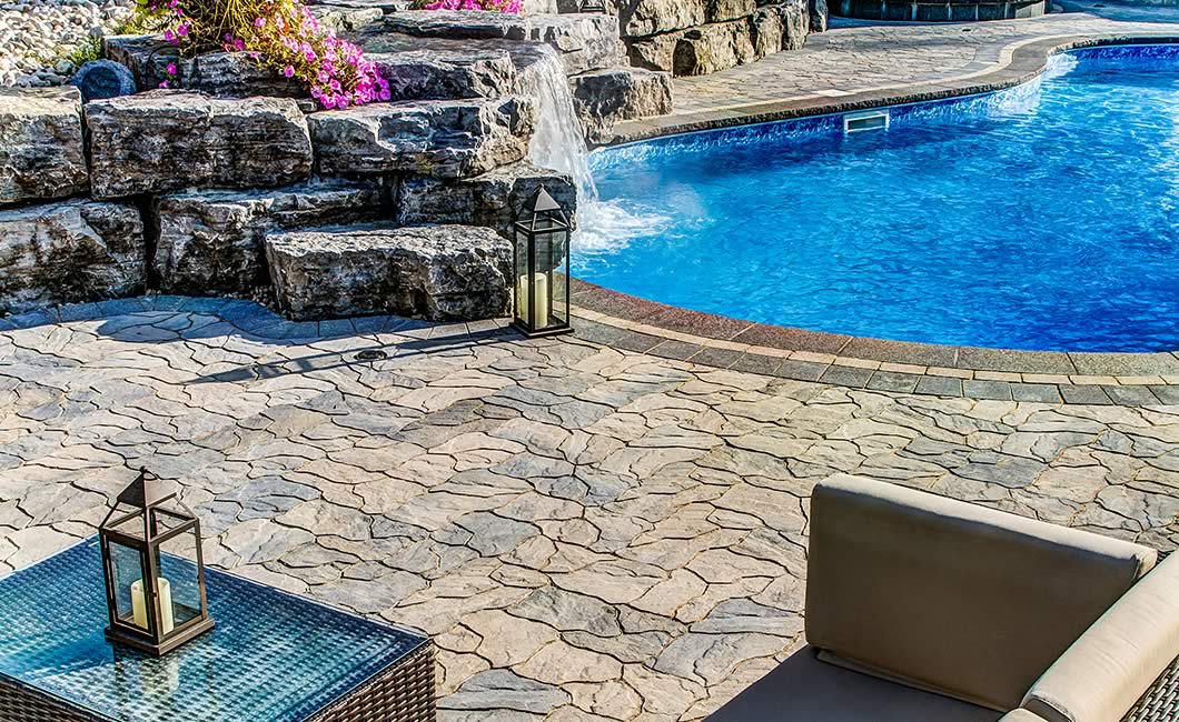 Image of poolside featuring Ardesia (Beige Mix) product
