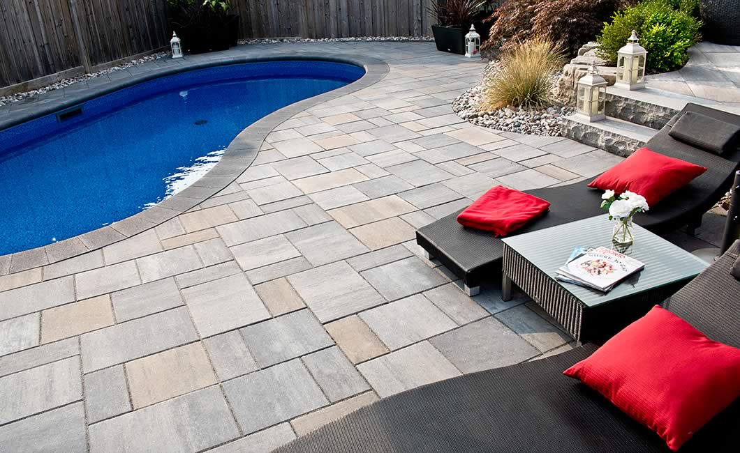 Image of poolside featuring Trevista Smooth (Glacier Creek) product
